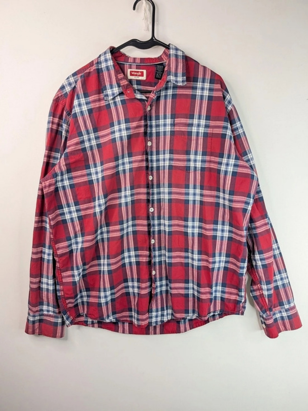 Wrangler Men's Plaid Cotton Shirt Size Medium